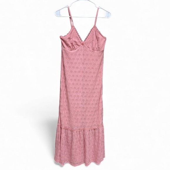 No Boundaries Lace Trim Cable Knit Coquette Mini Dress Rose‎ Pink M (8-10) NWT - Picture 4 of 13